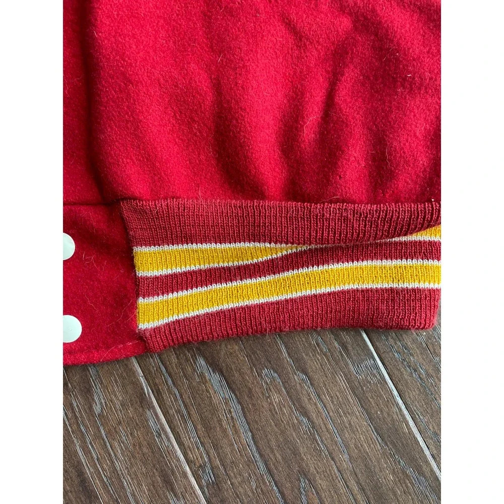 Vintage DeLONG Kansas City Chiefs Varsity Jacket NFL Wool Super Bowl Champs
